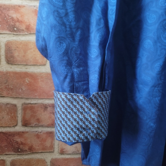 Robert Graham Tamden Paisley Navy Blue Black LS Shirt $198 3XT - Picture 4 of 9